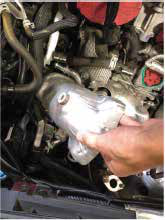 Remove the shorter EGR hot side pipe