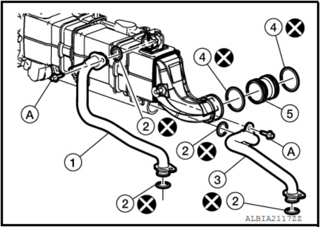 Disconnect the EGR cooler supply and return lines