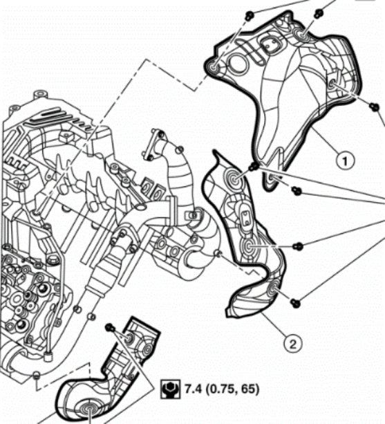 Swing the large rear heat shield out of the way