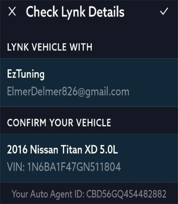 Confirm the lynk details