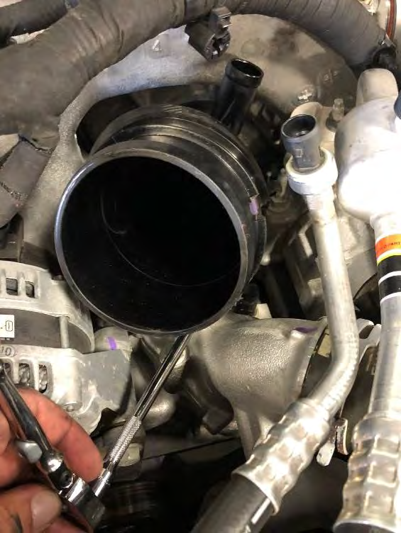 Remove the turbo intake horn and PCV hose
