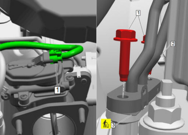 Disconnect the exhaust back pressure valve