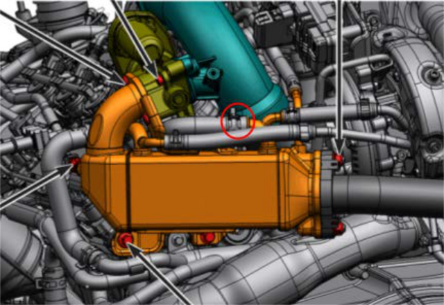 Remove the hose from the EGR cooler