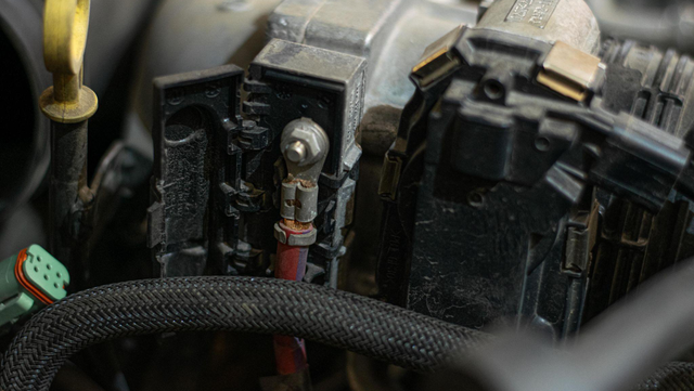 Disconnect the connectors on top of the motor