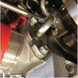 Refit the oil feed line and the PCV fitting