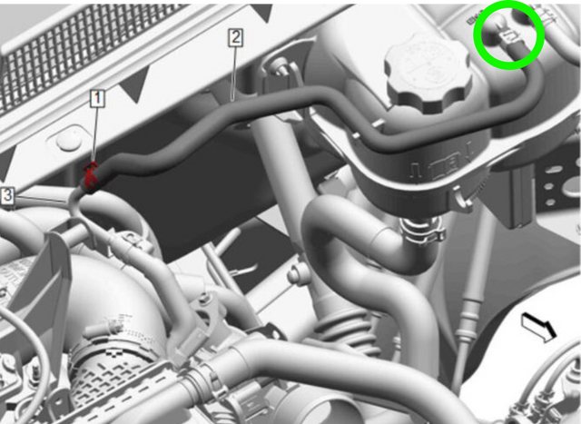 Reroute the EGR crossover coolant line