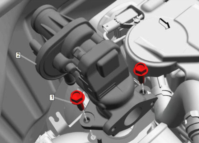 Remove the secondary EGR valve and crossover tube elbow