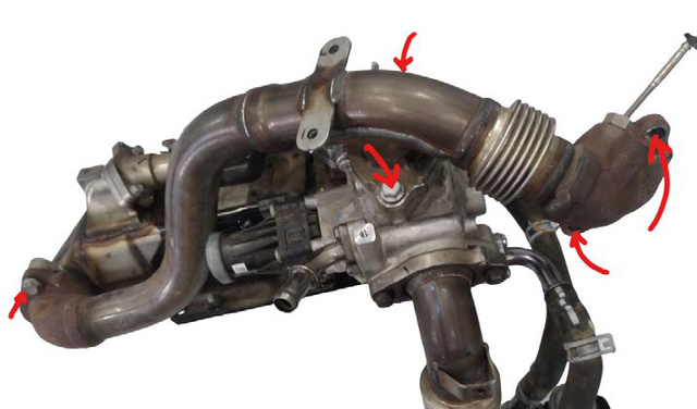 Remove the EGR hot side pipe