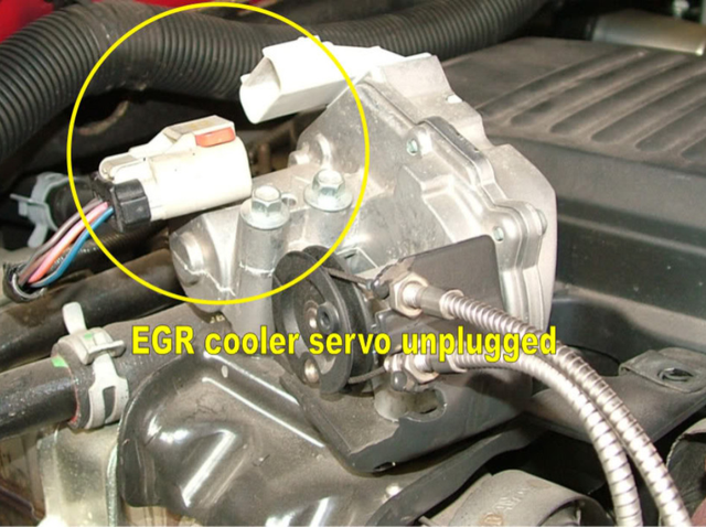 Unplug the EGR cooler servo