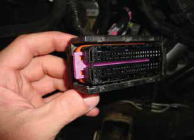 Remove the purple locking clip