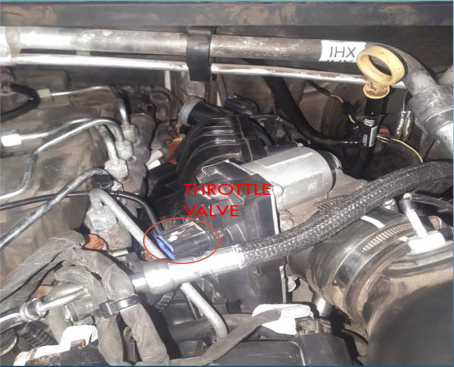 Disconnect the throttle valve, EGR and DEF components