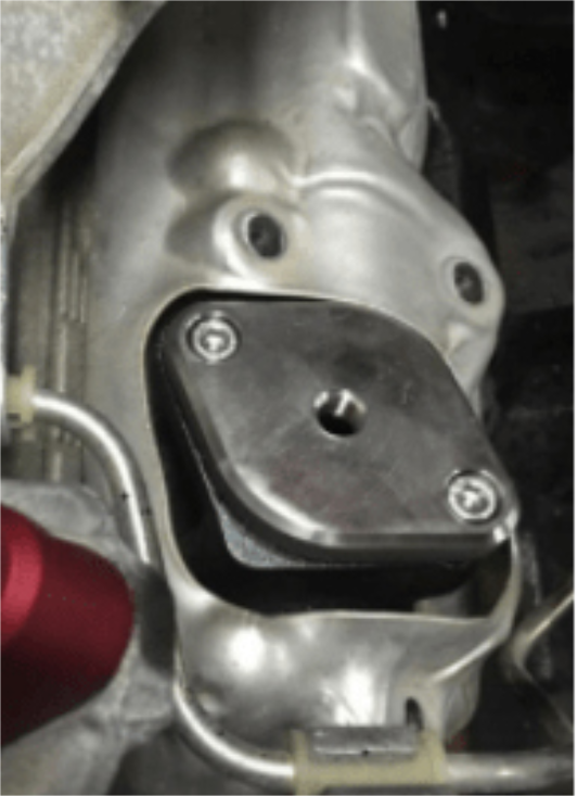 Install the EGR cooler pass-through plate