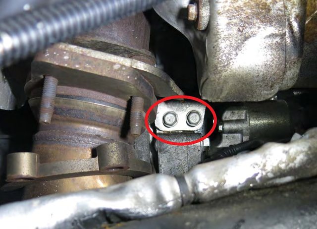 Unbolt the down pipe from the front pipe and the engine