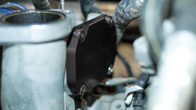 Install the blocker plate on the intake