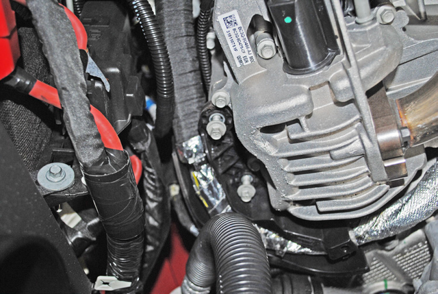 Remove the two bolts securing the wiring harness to the EGR cooler
