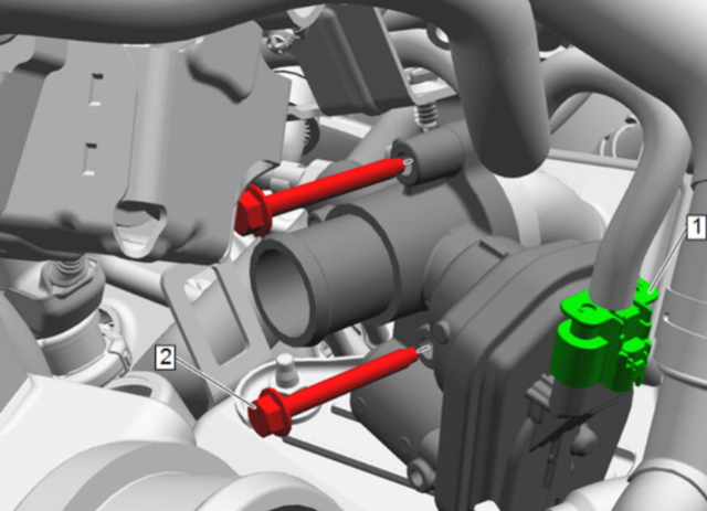 Loosen the EGR cooler hardware
