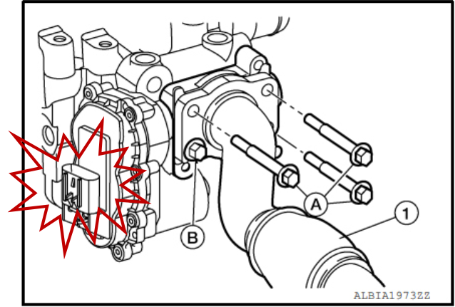 Disconnect the sensors on the factory charge tube