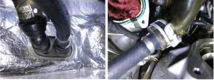 Fit the heater hose assembly with the quick-connect and 1.3" aluminium barb