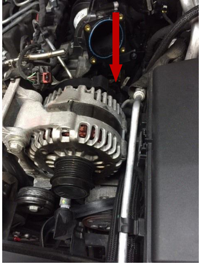 Remove the battery wire from the alternator