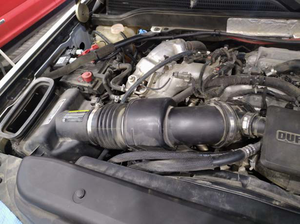 Remove the intake pipe and air box