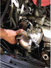 Remove the shorter EGR hot side pipe